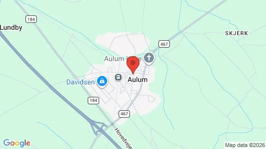 Butikslokaler til leje i Aulum - kort over placeringen