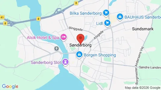 Kontorlokaler til leje i Sønderborg - kort over placeringen