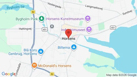 Restaurantlokaler til leje i Horsens - kort over placeringen