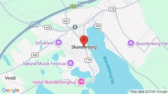 Kontorlokaler til leje i Skanderborg - kort over placeringen