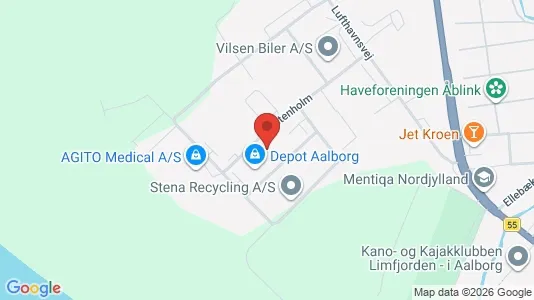 Lagerlokaler til leje i Nørresundby - kort over placeringen
