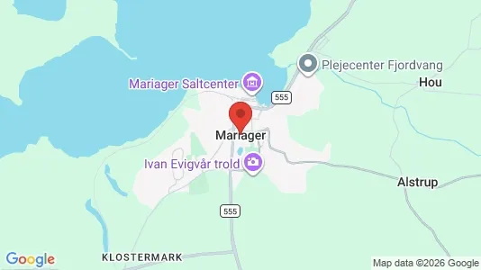 Restaurantlokaler til leje i Mariager - kort over placeringen