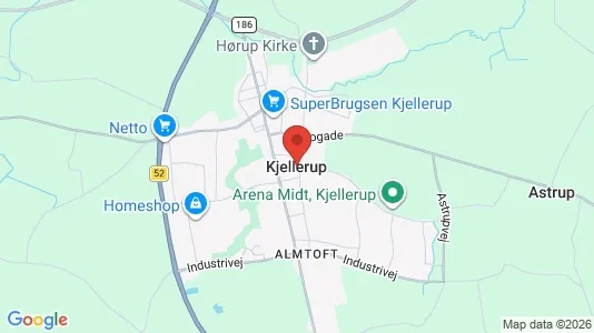 Kontorlokaler til leje i Kjellerup - kort over placeringen