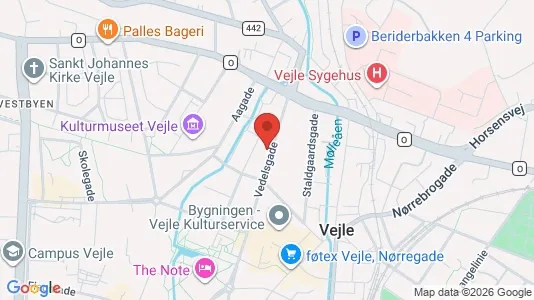 Erhvervslokaler til leje i Vejle Centrum - kort over placeringen