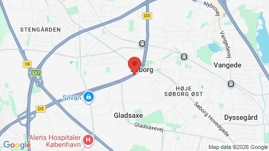 Butikslokaler til leje i Søborg - kort over placeringen