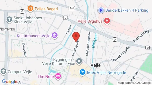 Erhvervslokaler til leje i Vejle Centrum - kort over placeringen