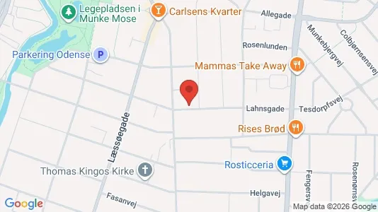 Erhvervslokaler til leje i Odense C - kort over placeringen