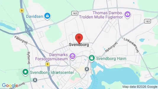 Erhvervslokaler til leje i Svendborg - kort over placeringen