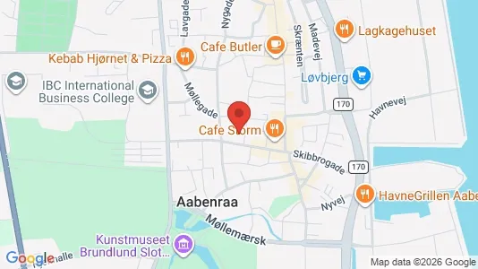 Kontorlokaler til leje i Aabenraa - kort over placeringen