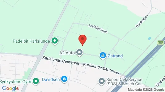 Værkstedslokaler til leje i Karlslunde - kort over placeringen
