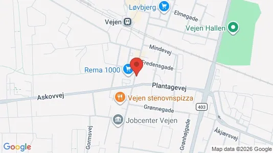 Kontorlokaler til leje i Vejen - kort over placeringen