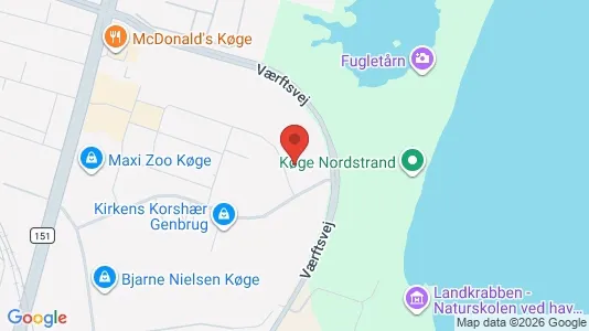 Erhvervsgrunde til leje i Køge - kort over placeringen
