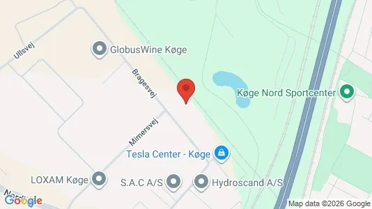Erhvervsgrunde til leje i Køge - kort over placeringen