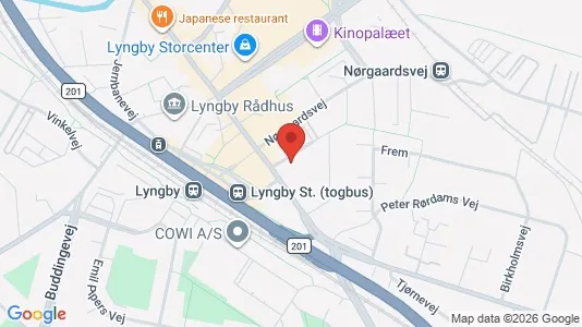 Garager til leje i Kongens Lyngby - kort over placeringen