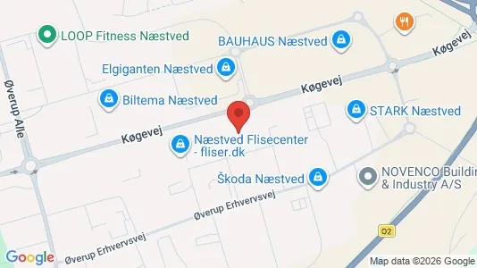 Kontorlokaler til leje i Næstved - kort over placeringen