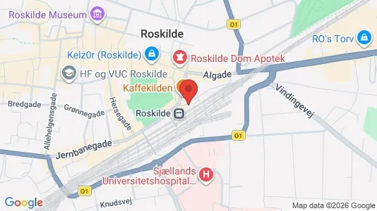 Erhvervslokaler til leje i Roskilde - kort over placeringen