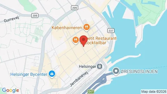 Erhvervslokaler til leje i Helsingør - kort over placeringen