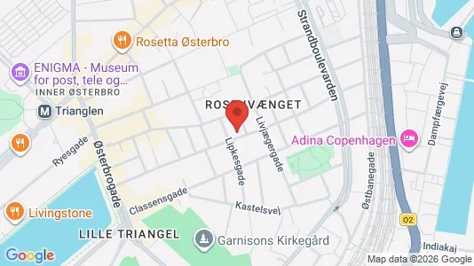 Erhvervslokaler til leje i Østerbro - kort over placeringen