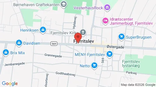 Lagerlokaler til leje i Fjerritslev - kort over placeringen