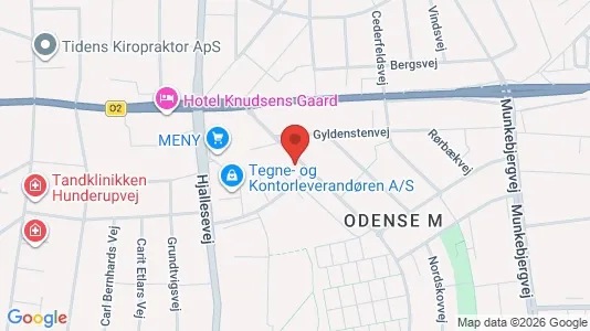 Garager til leje i Odense M - kort over placeringen